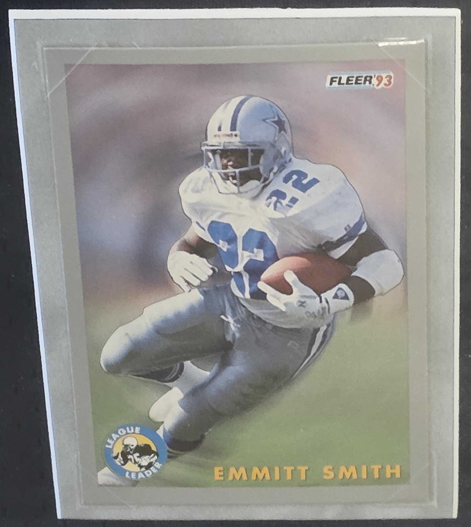 Emmitt Smith Framed Jersey and Card Display: Mounted Emmitt Smith card detail 4