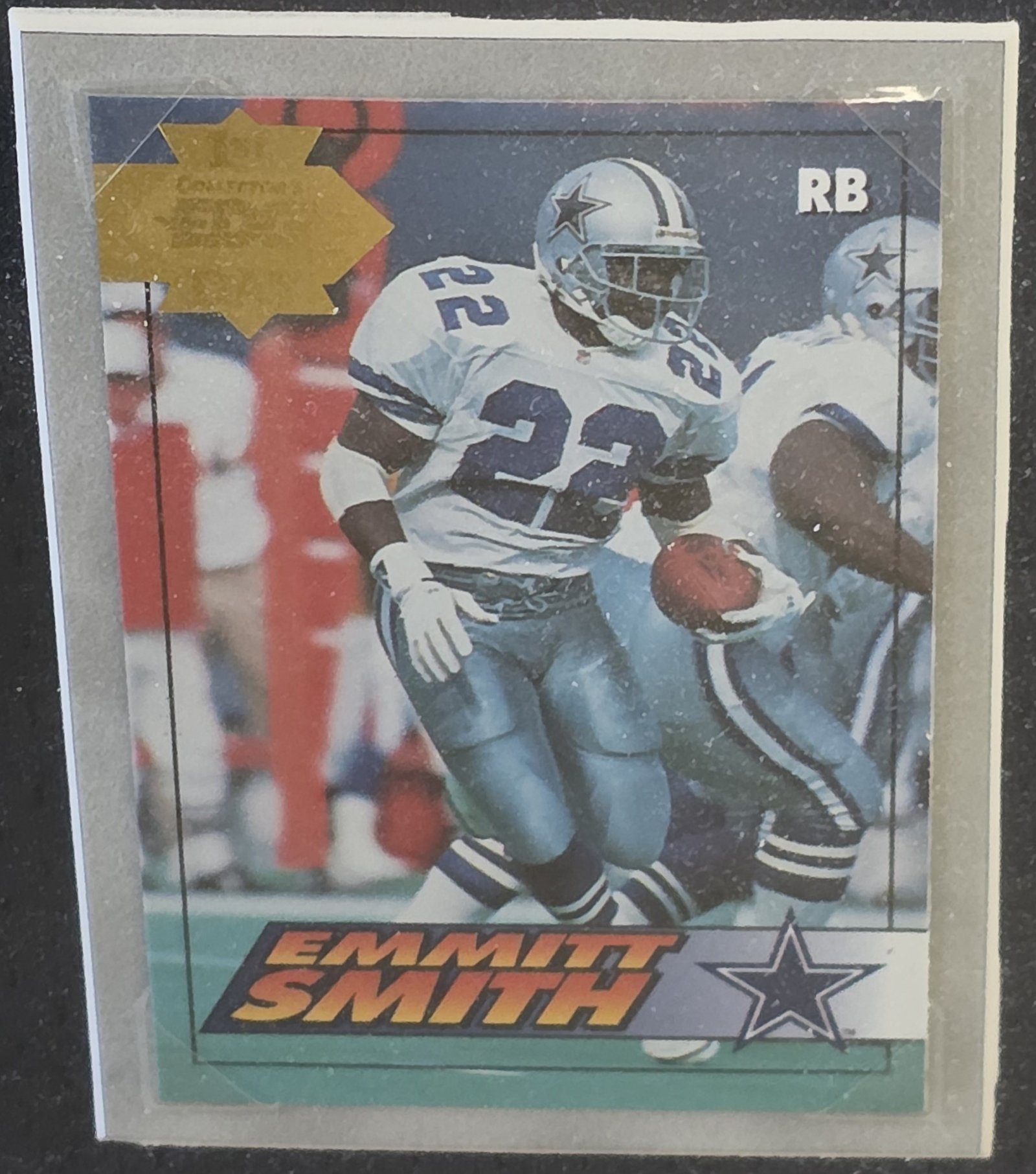 Emmitt Smith Framed Jersey and Card Display: Mounted Emmitt Smith card detail 7